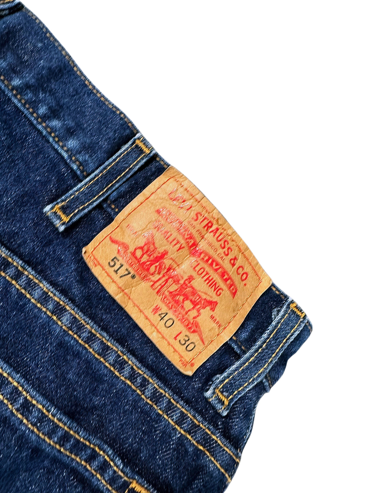Vintage Levi’s Flared Jeans „517 Bootcut“ (XL) – Detailaufnahme 4
