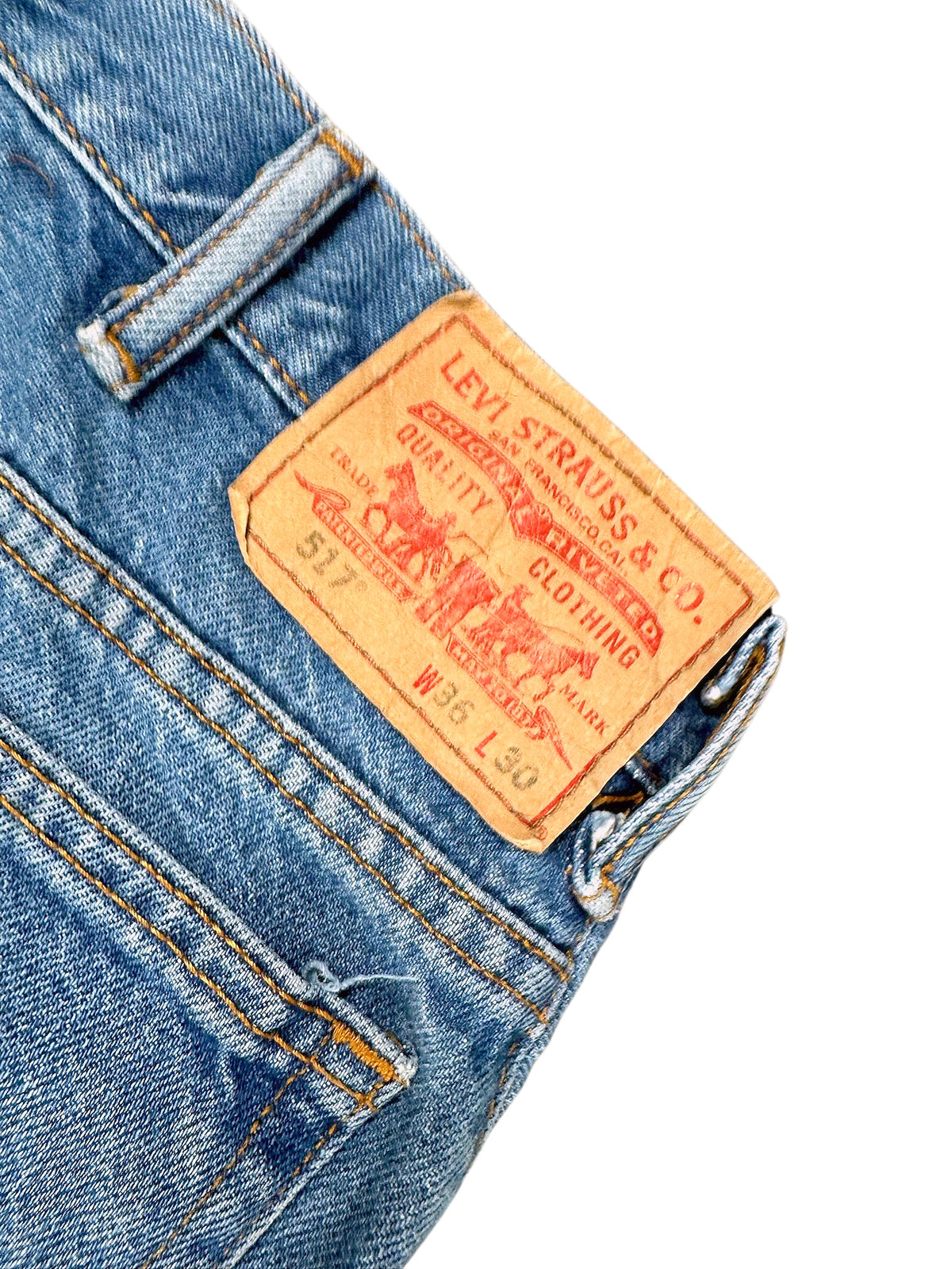 Vintage Levi’s Flared Jeans „517 Bootcut“ (M) – Detailaufnahme 3