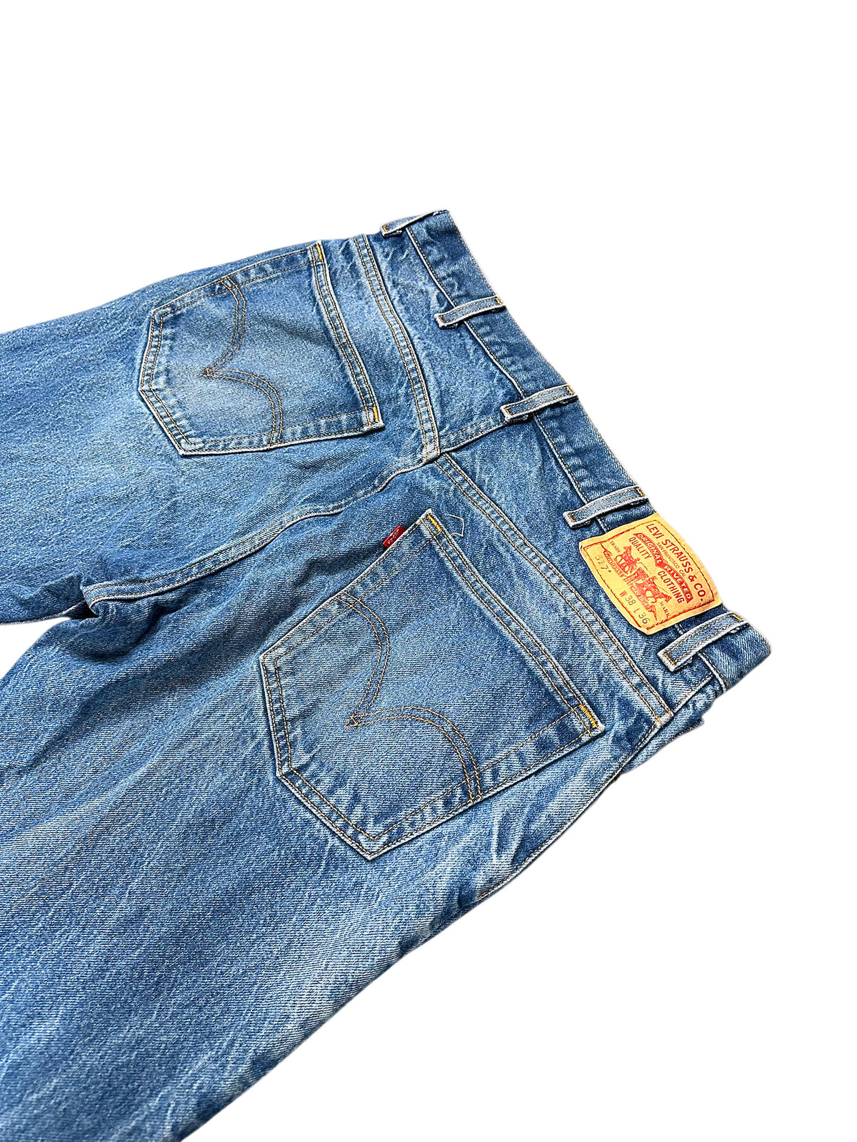 Vintage Levi’s Flared Jeans „517 Bootcut“ (XL) – Detailaufnahme 3