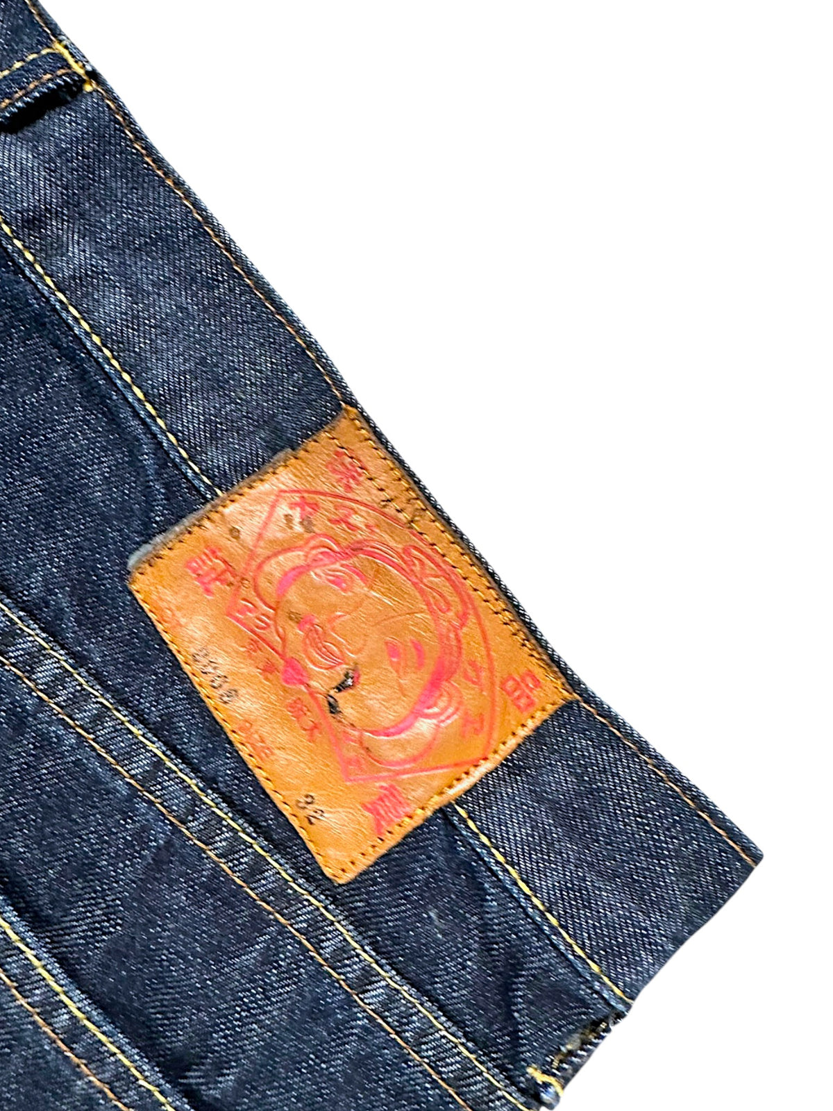 Vintage Evisu Y2K Jeans Shorts (M) – Detailaufnahme 3