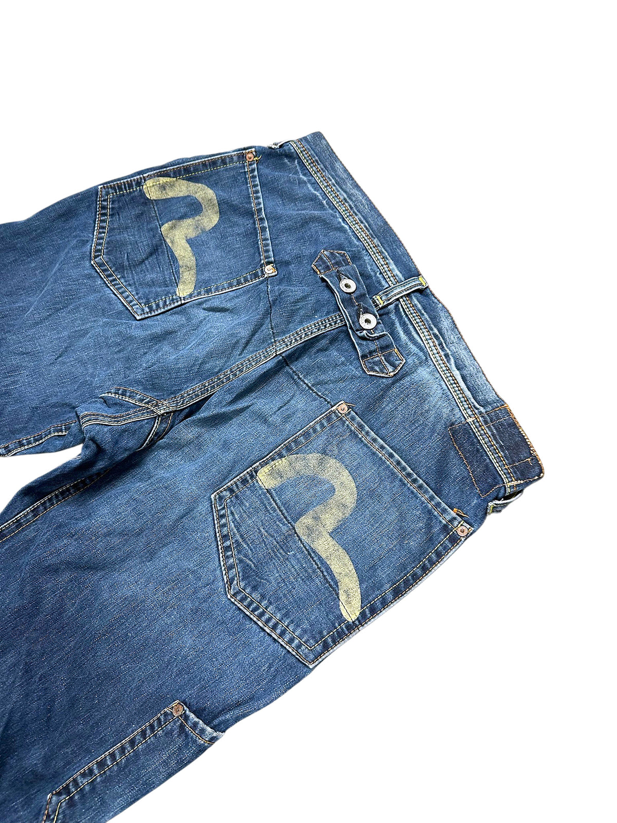 Vintage Evisu Y2K Flared Jeans (M) – Detailaufnahme 3