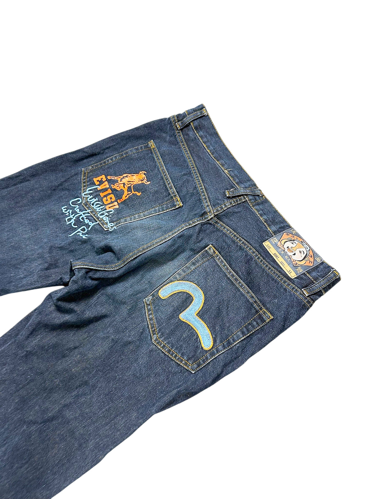 Vintage Evisu Japan Style Y2K Straight Leg Jeans (L) – Detailaufnahme 3
