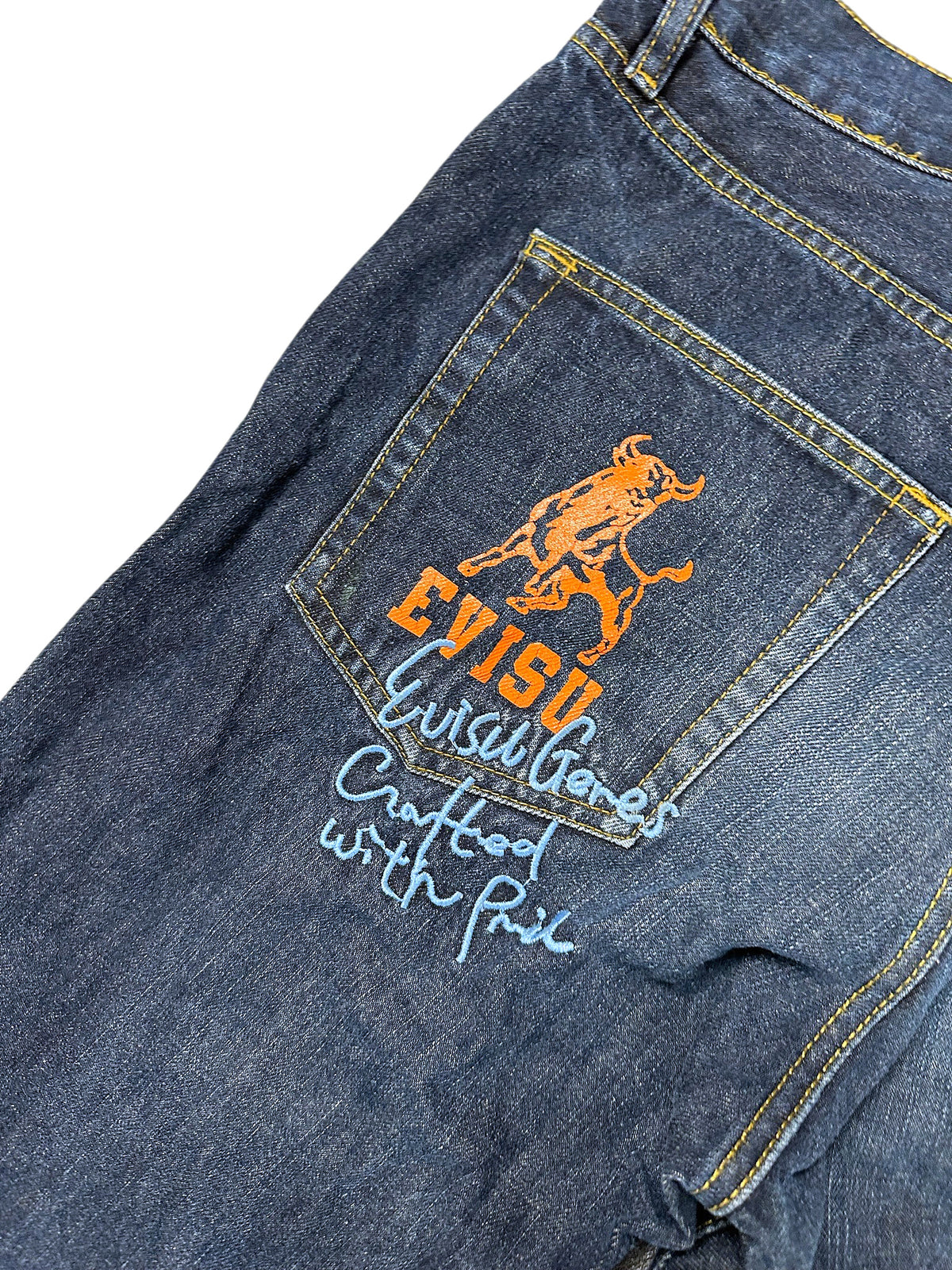 Vintage Evisu Japan Style Y2K Straight Leg Jeans (L) – Detailaufnahme 4