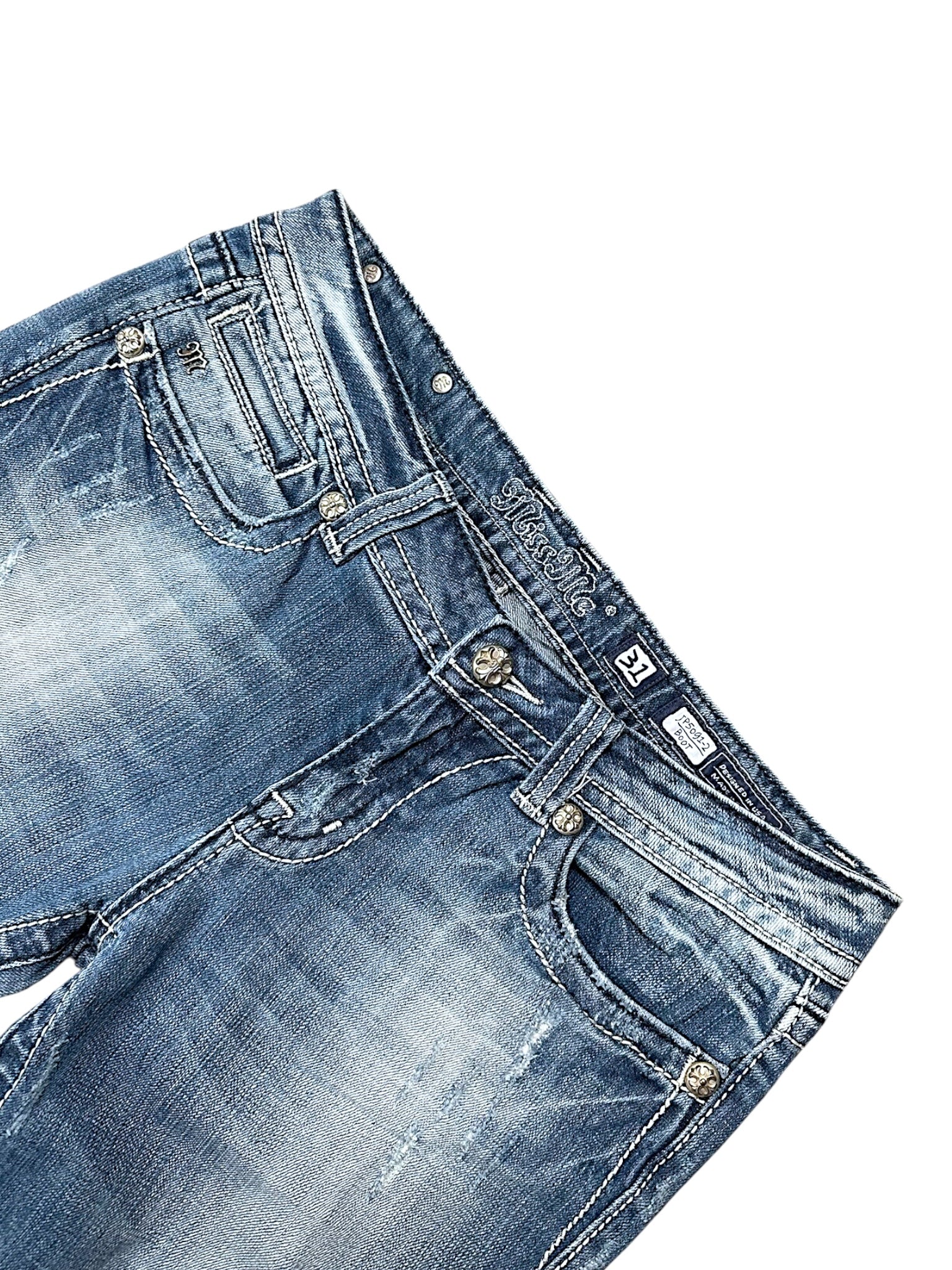 Vintage Miss Me Y2K Low Waist Bootcut / Flared Damenjeans (L)