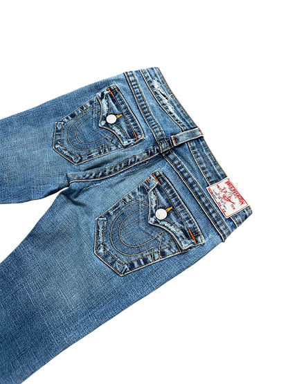 Vintage True Religion Y2K Low Waist Bootcut Damenjeans (M)