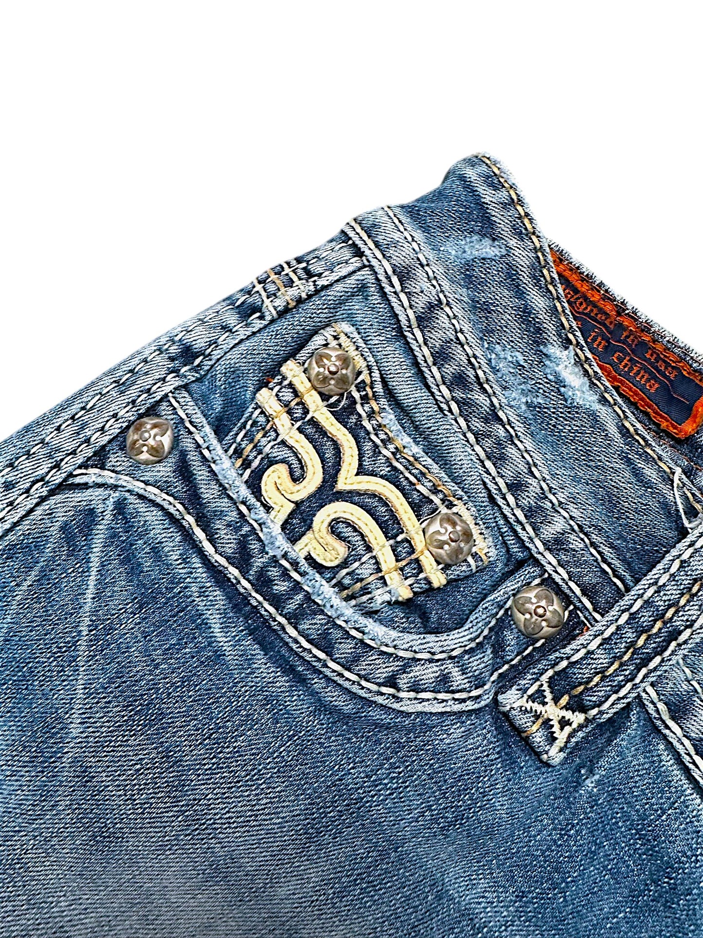 Vintage Rock Revival Y2K Low Waist Bootcut Damenjeans (M)