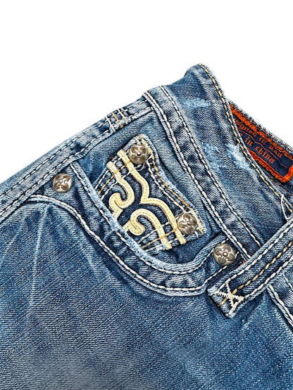 Vintage Rock Revival Y2K Low Waist Bootcut Damenjeans (M)