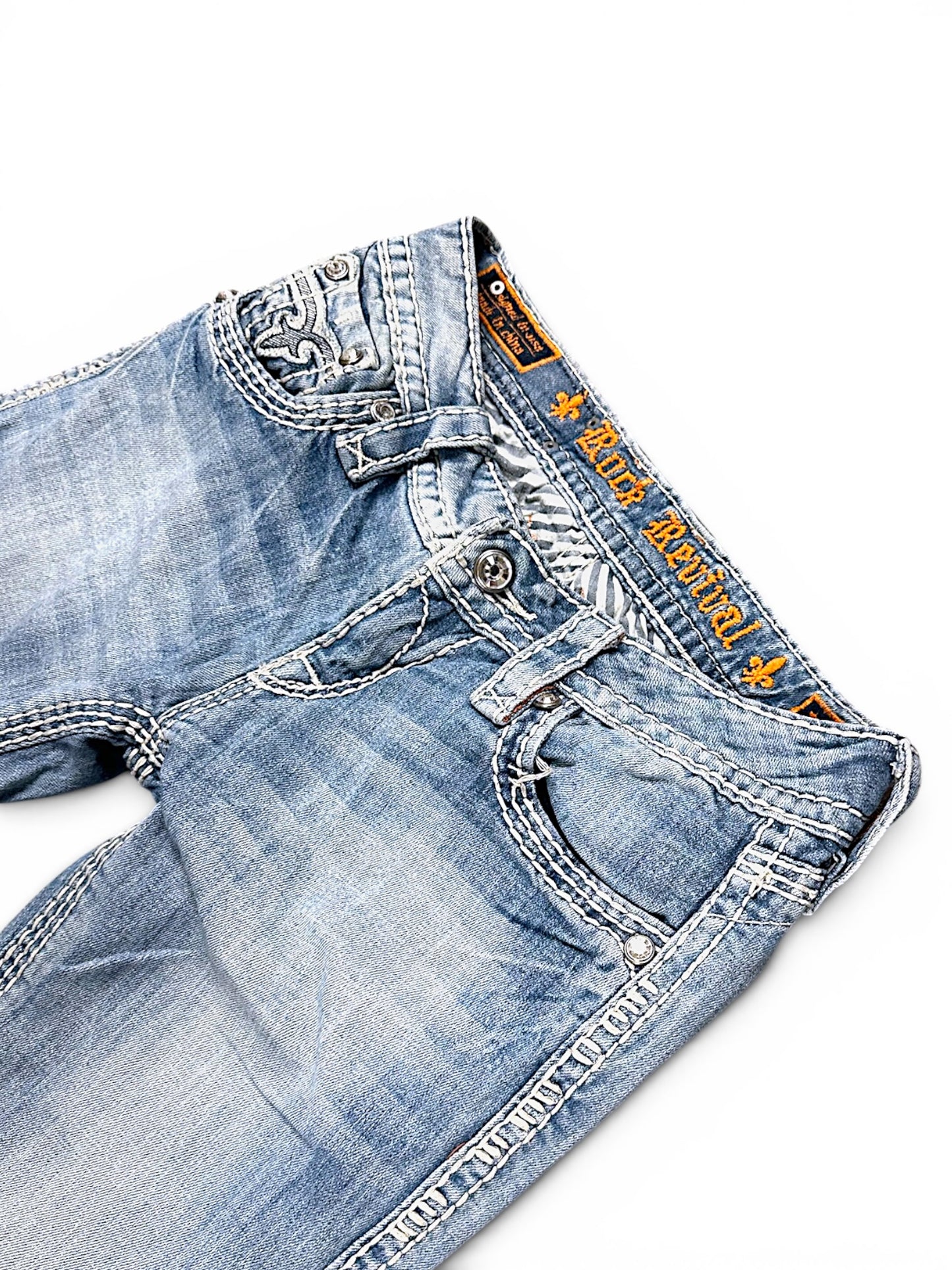 Vintage Rock Revival Y2K Low Waist Bootcut Damenjeans (S)