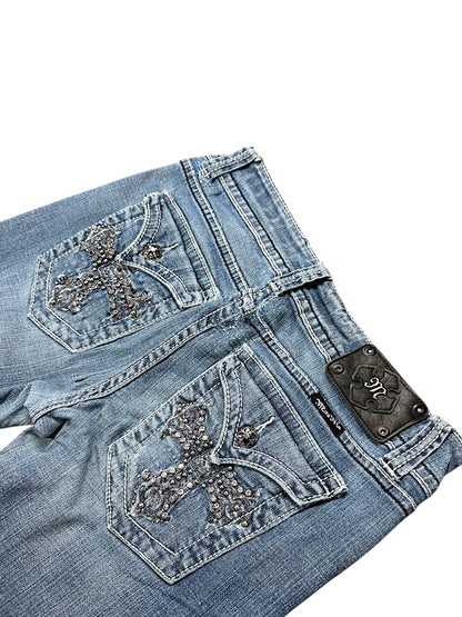 Vintage Miss Me Y2K Low Waist Bootcut / Flared Damenjeans (M)