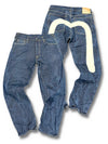 Vintage Evisu Y2K Baggy Jeans (L) – Vorder- und Rückansicht