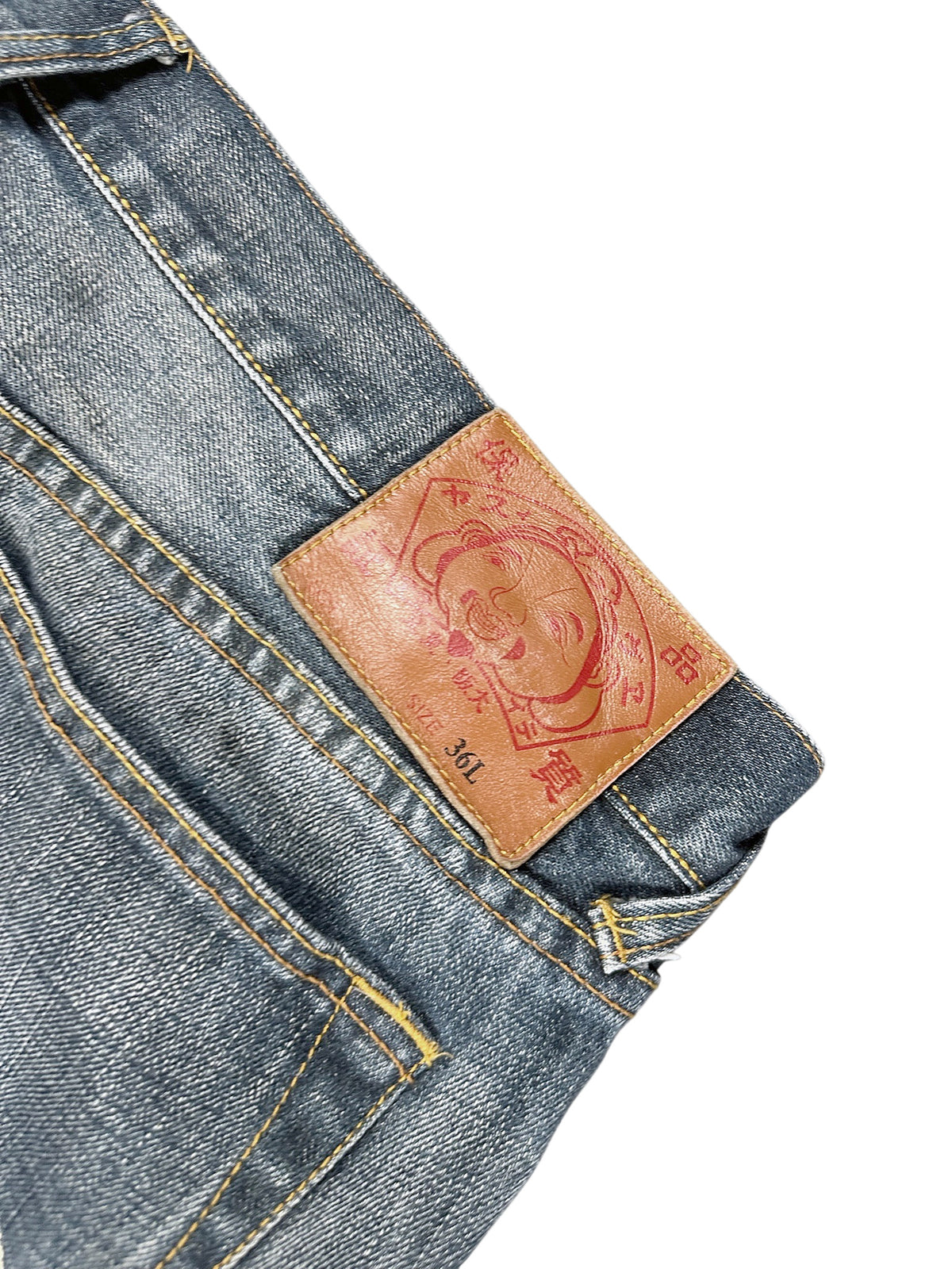 Vintage Evisu Y2K Baggy Jeans (L) – Detailaufnahme 4