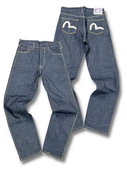 Vintage Evisu Y2K Straight Leg Jeans (XL) – Vorder- und Rückansicht