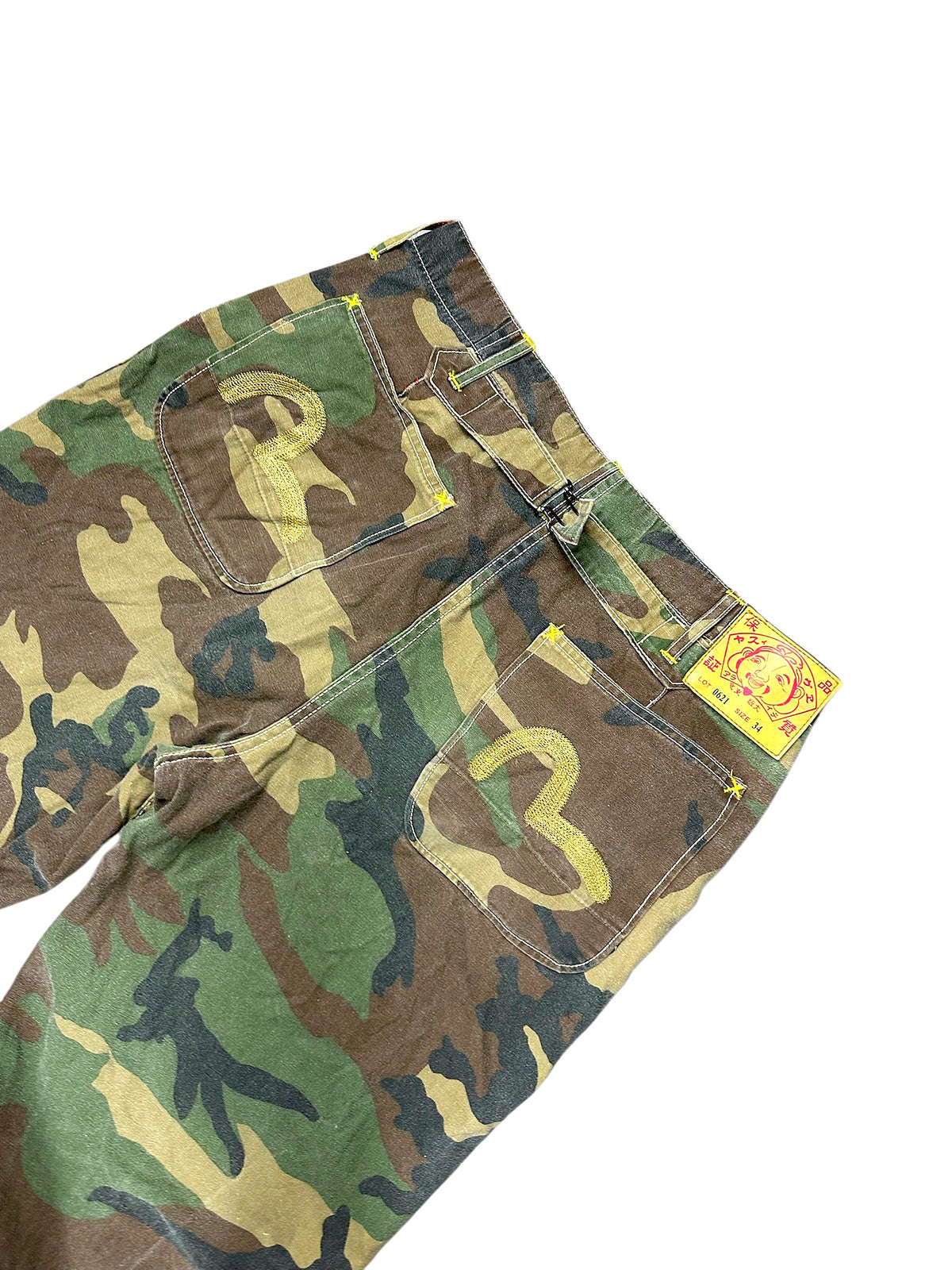 Vintage Evisu Y2K Baggy Cargohose (S) – Detailaufnahme 2