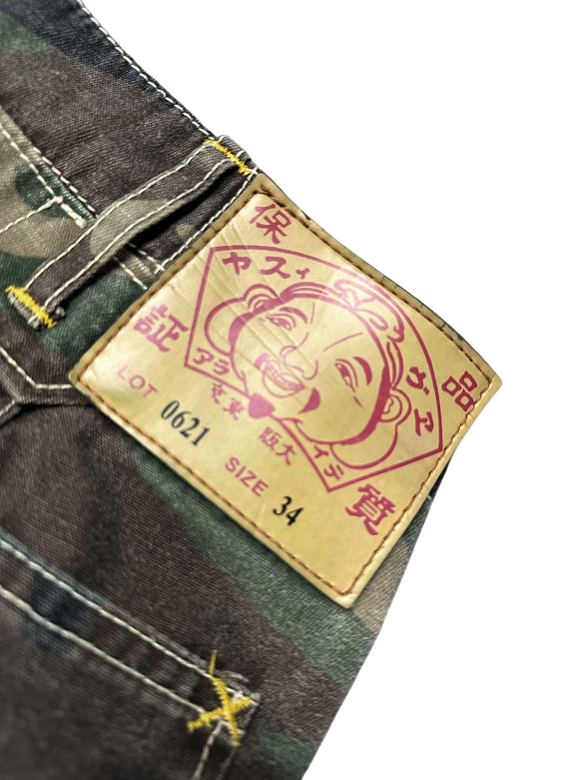 Vintage Evisu Y2K Baggy Cargohose (S) – Detailaufnahme 3