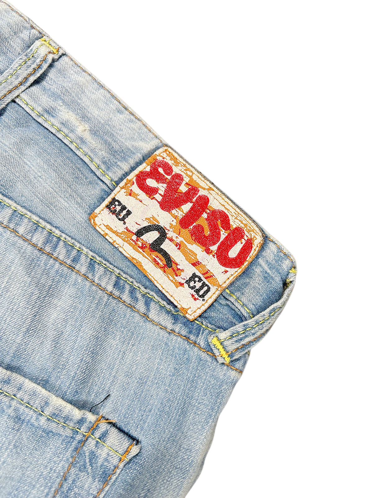 Vintage Evisu Y2K Baggy Jeans (S) – Detailaufnahme 4