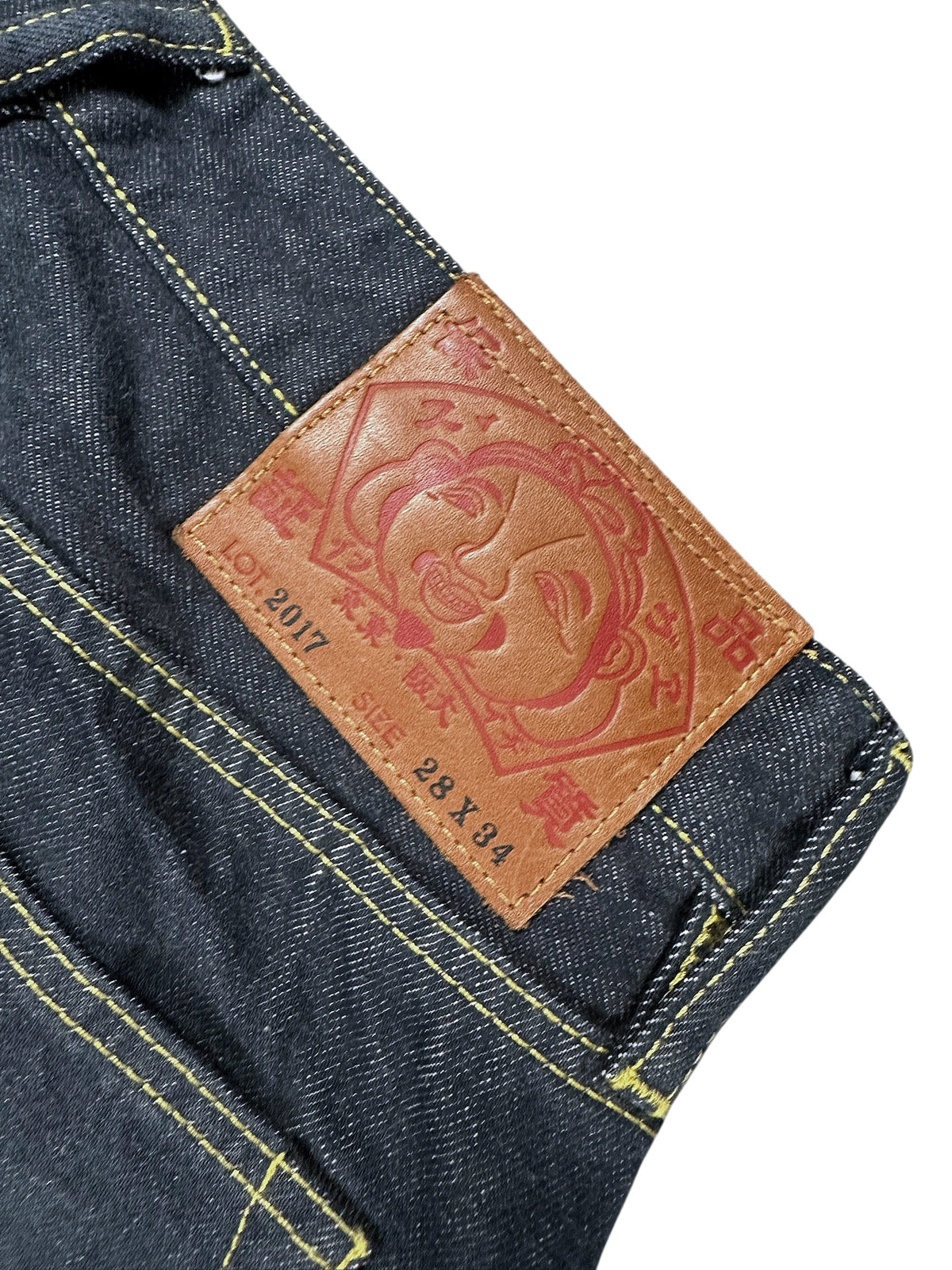 Vintage Evisu Y2K Straight Leg Jeans (M) – Detailaufnahme 4