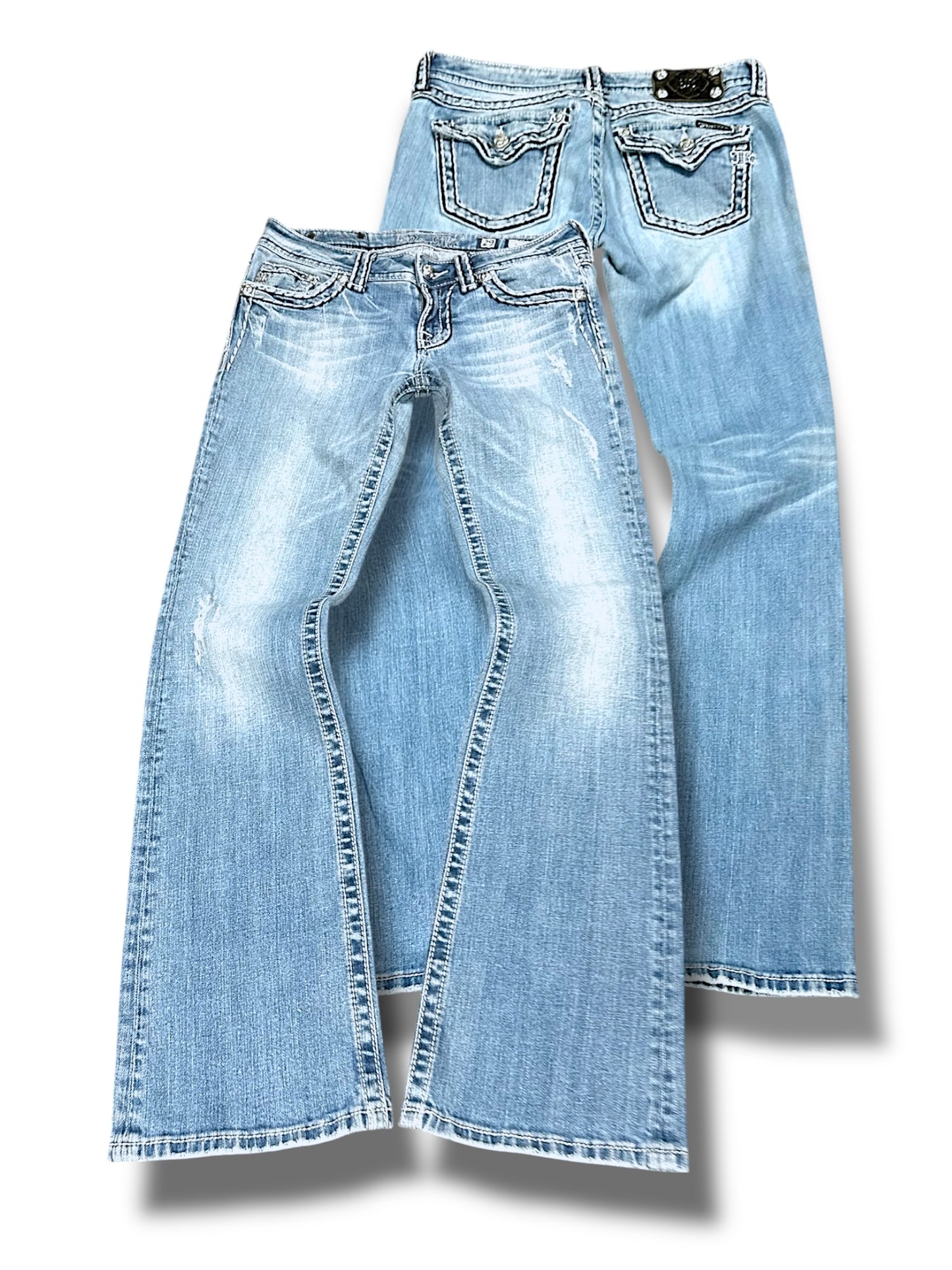 Vintage Miss Me Y2K Low Waist Bootcut / Flared Damenjeans (M)