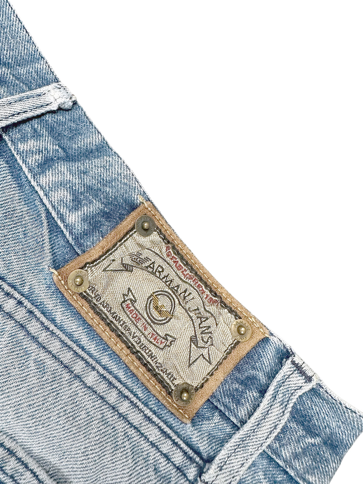 Vintage Armani Y2K Straight Leg Jeans (L) – Detailaufnahme 4