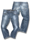 Vintage Emporio Armani Y2K Straight Leg Jeans (M) – Vorder- und Rückansicht