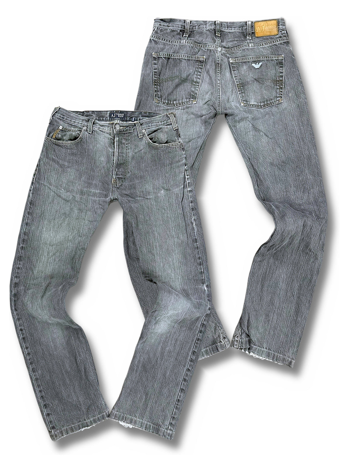 Vintage Armani Straight Leg Jeans (M) – Vorder- und Rückansicht