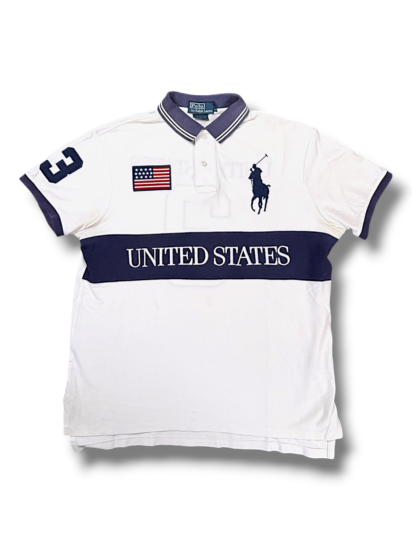 Vintage Ralph Lauren Y2K „USA“ Flag Polo (L)