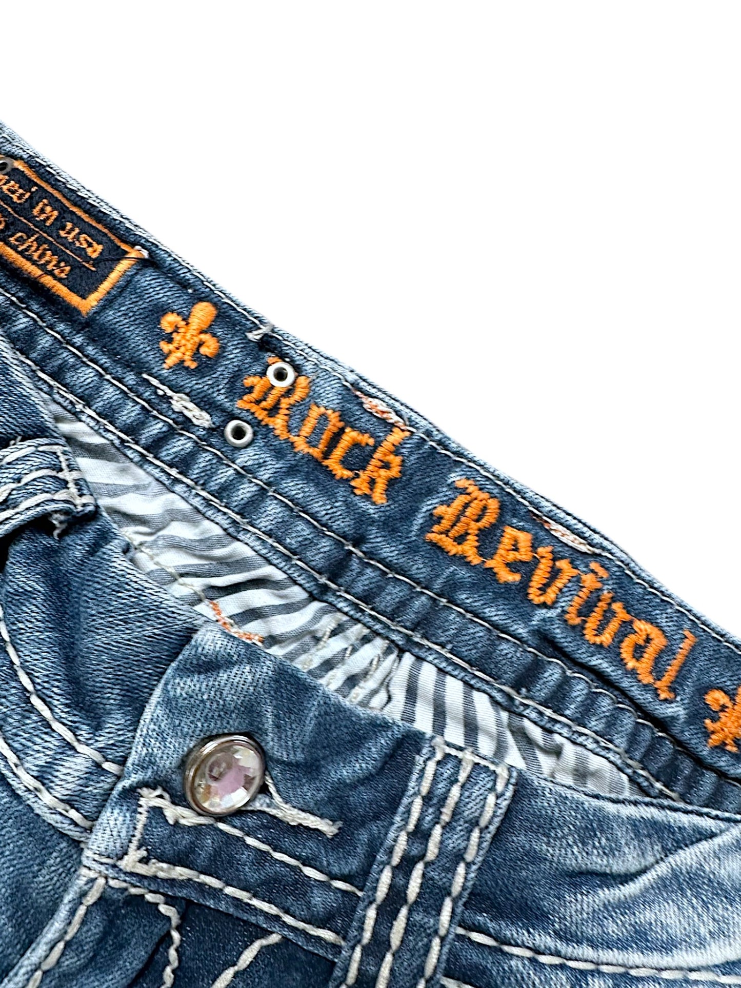 Vintage Rock Revival Y2K Low Waist Bootcut Damenjeans (S)