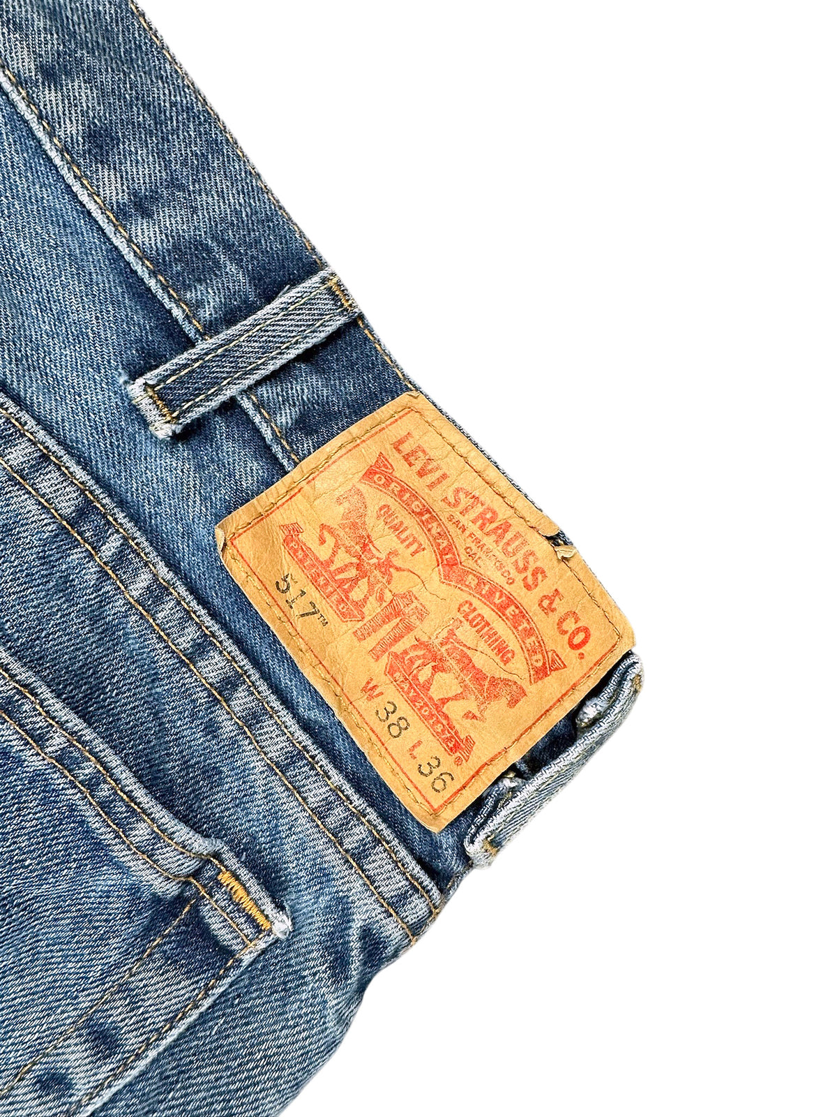 Vintage Levi’s Flared Jeans „517 Bootcut“ (XL) – Detailaufnahme 3