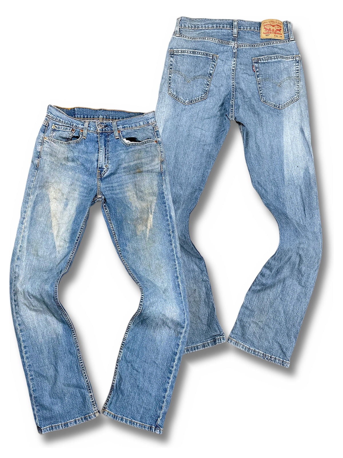 Vintage Levi’s Y2K Flared Jeans „527 Bootcut“ (M) – Vorder- und Rückansicht