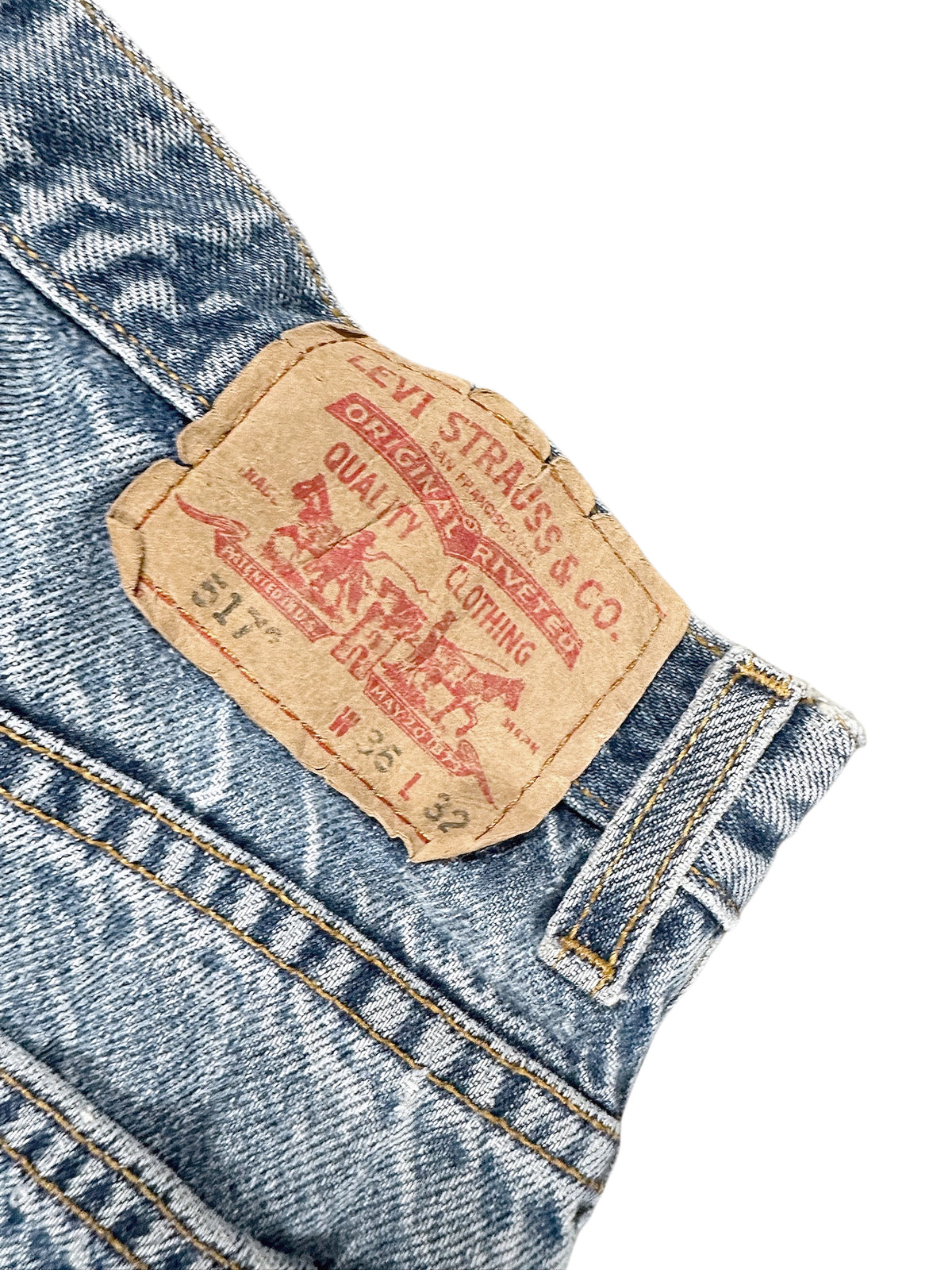 Vintage Levi’s Flared Jeans „517 Bootcut“ (M) – Detailaufnahme 5