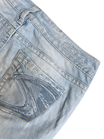 Vintage Silver Y2K Low Waist Bootcut / Flared Damenjeans (M)