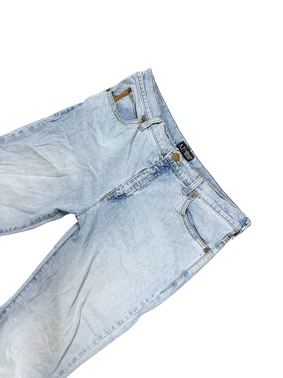 Vintage Armani Y2K Bootcut / Flared Damenjeans (XL) – Detailaufnahme 1