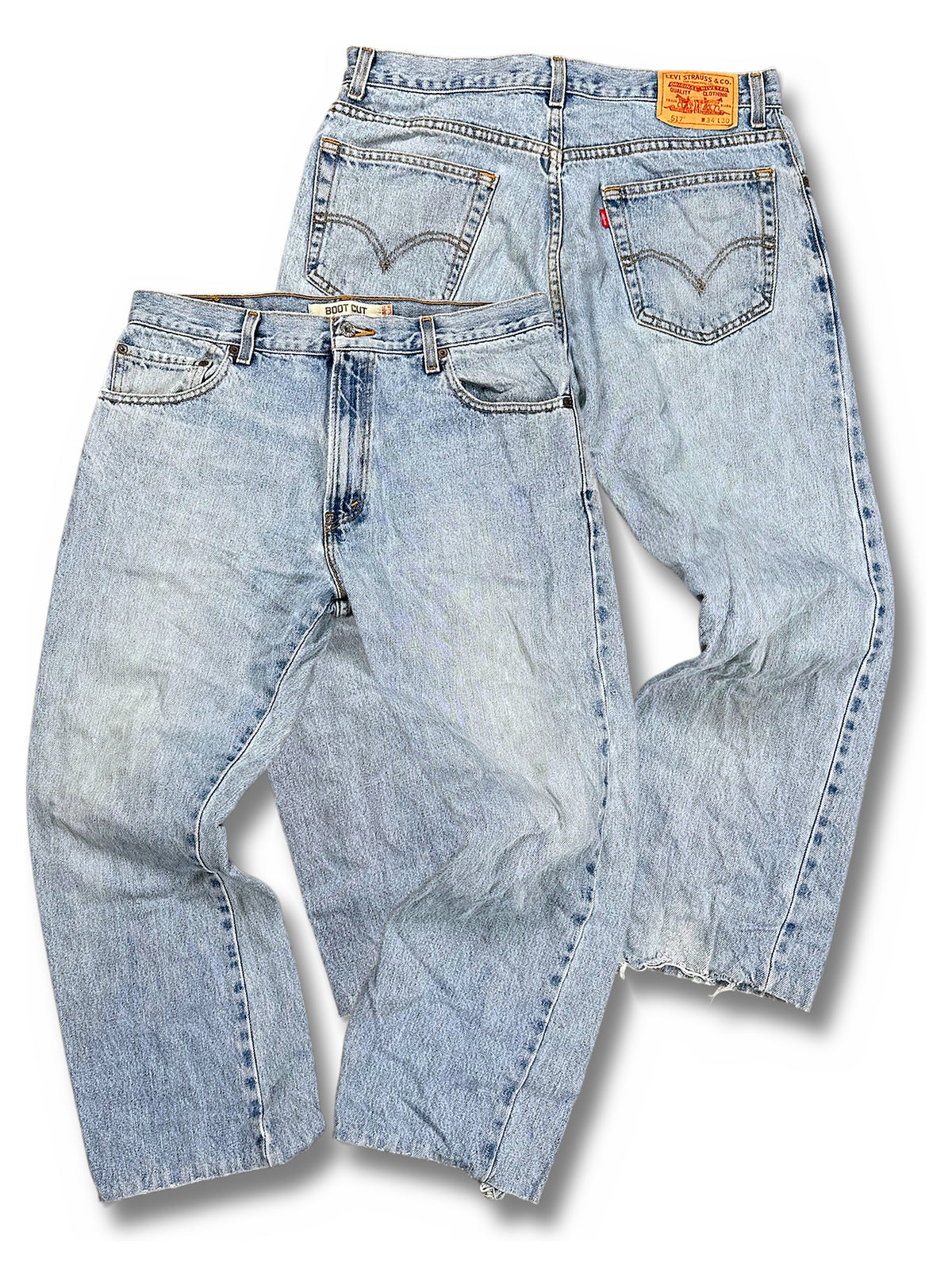 Vintage Levi’s Flared Jeans „517 Bootcut“ (S) – Vorder- und Rückansicht