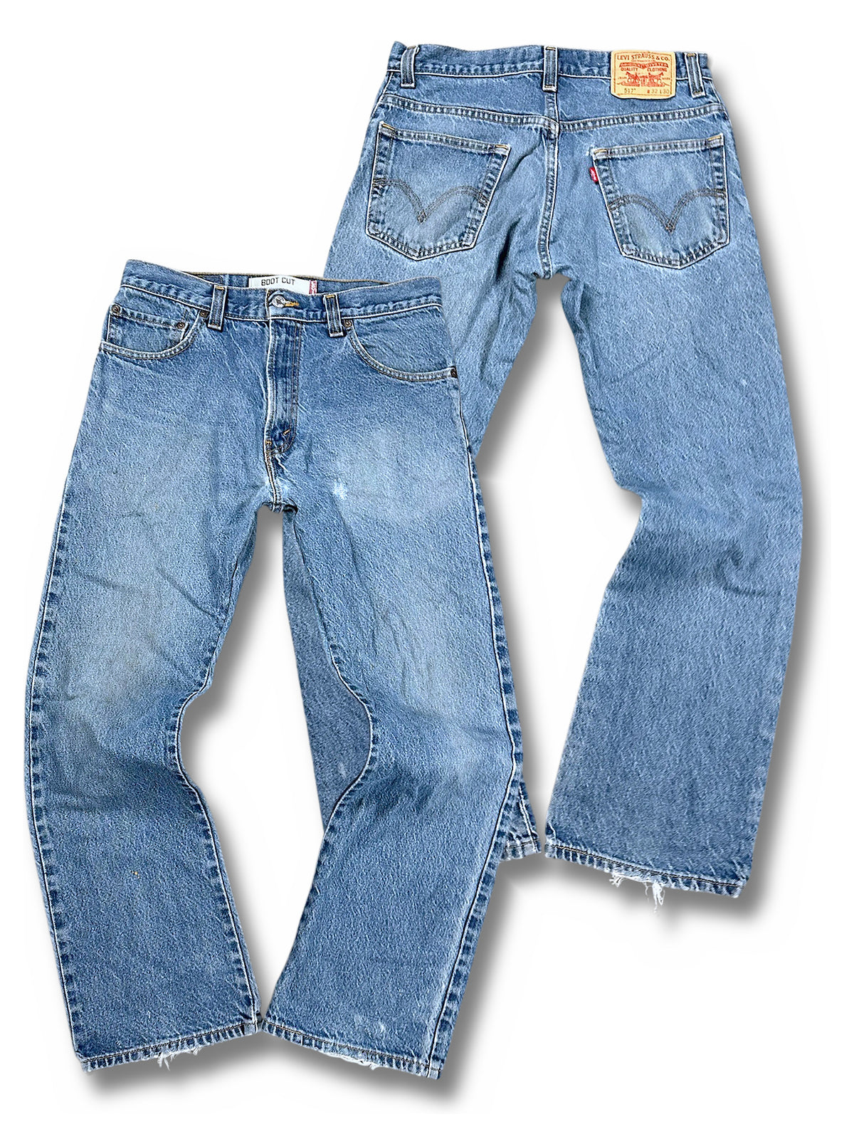 Vintage Levi’s Flared Jeans „517 Bootcut“ (S) – Vorder- und Rückansicht