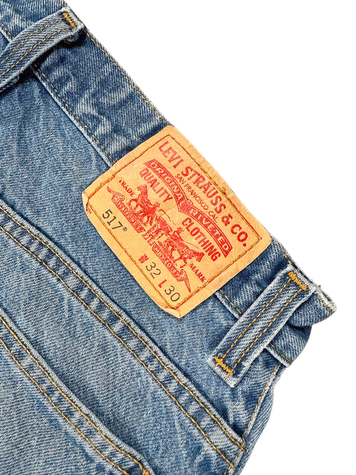 Vintage Levi’s Flared Jeans „517 Bootcut“ (S) – Detailaufnahme 4