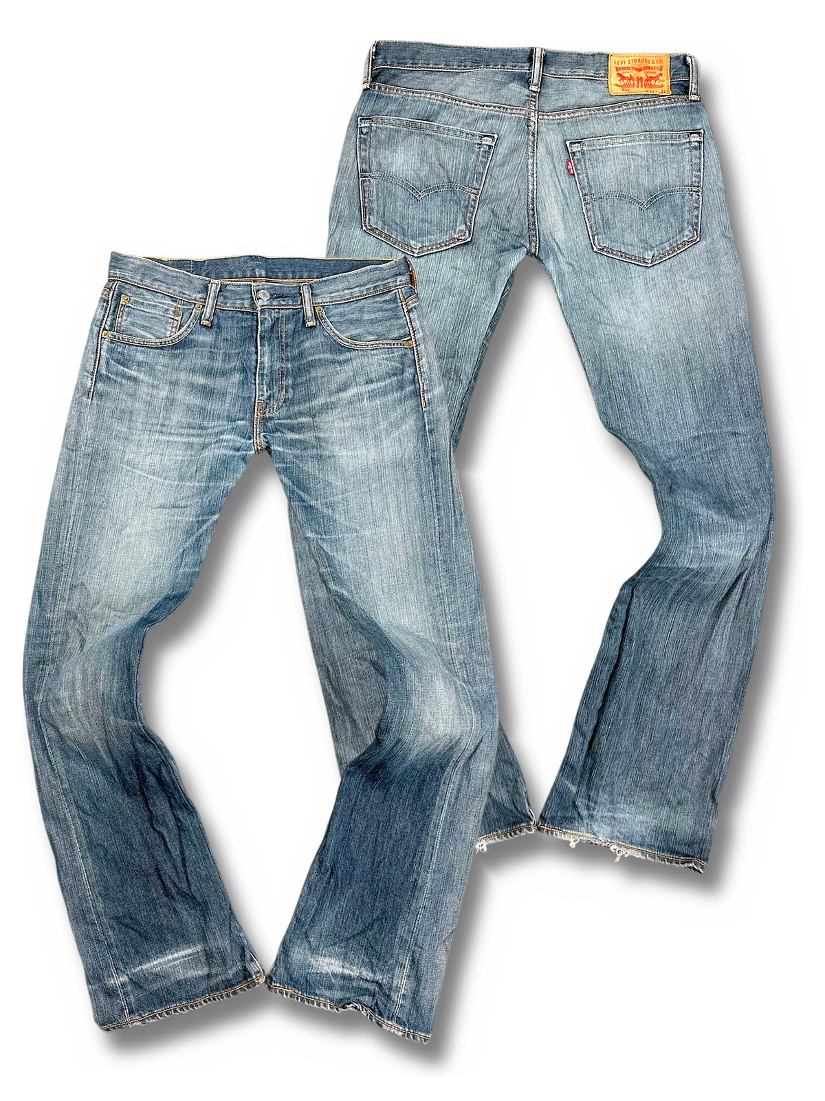 Vintage Levi’s Y2K Flared Jeans „527 Bootcut“ (M) – Vorder- und Rückansicht