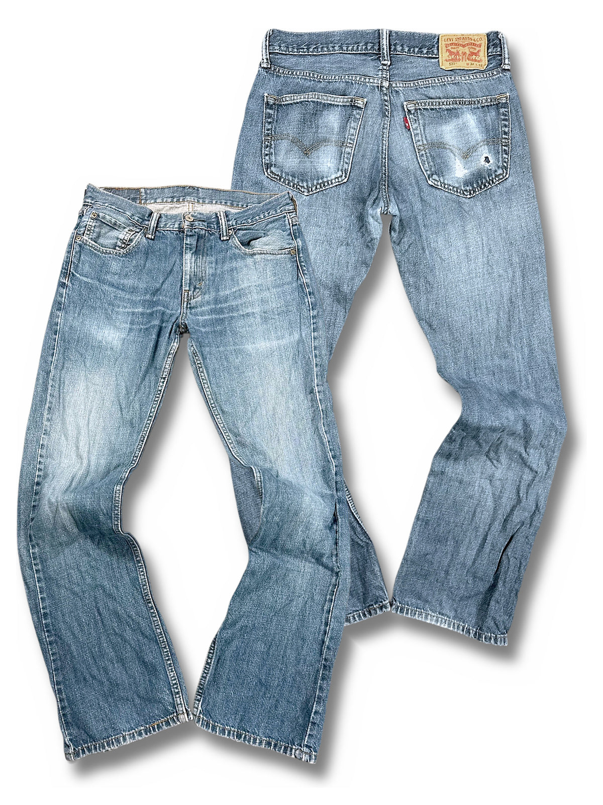Vintage Levi’s Flared Jeans „527 Bootcut“ (S) – Vorder- und Rückansicht