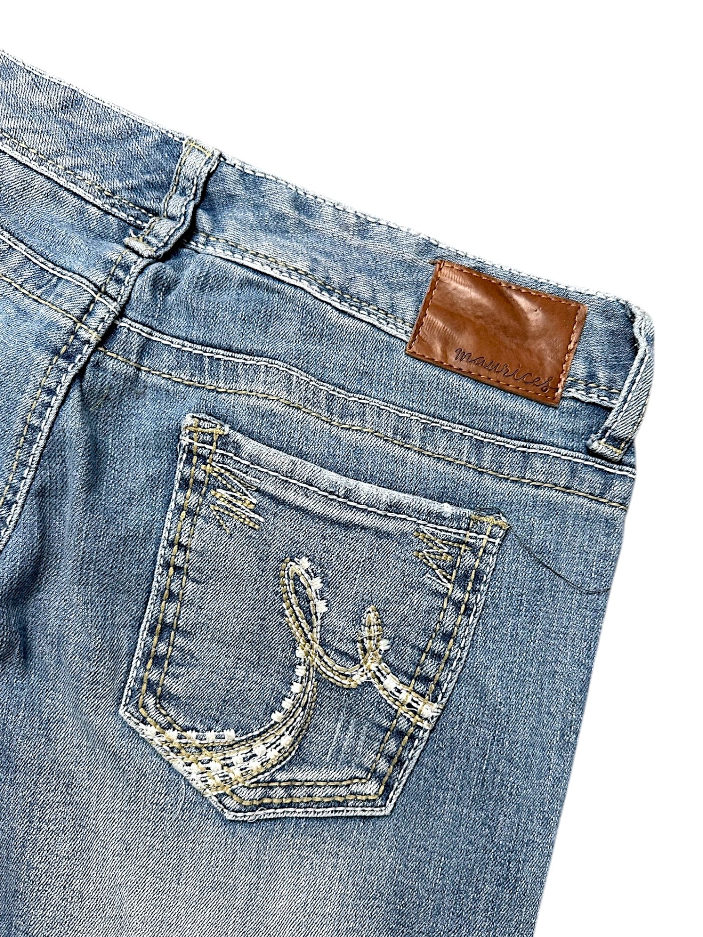 Vintage Embroidery Y2K Low Waist Bootcut / Flared Damenjeans ( )