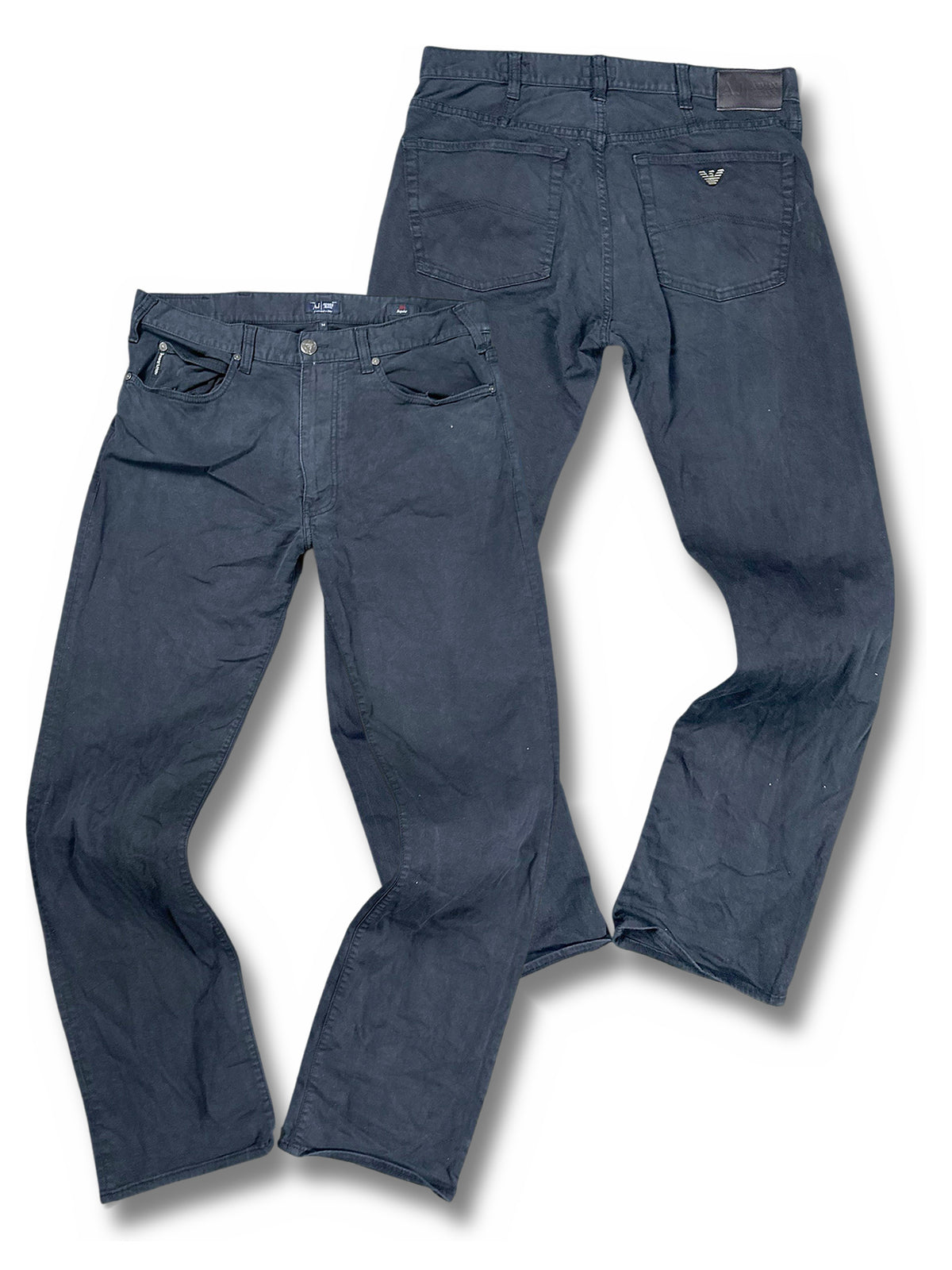 Vintage Armani Straight Leg Chino (L) – Vorder- und Rückansicht