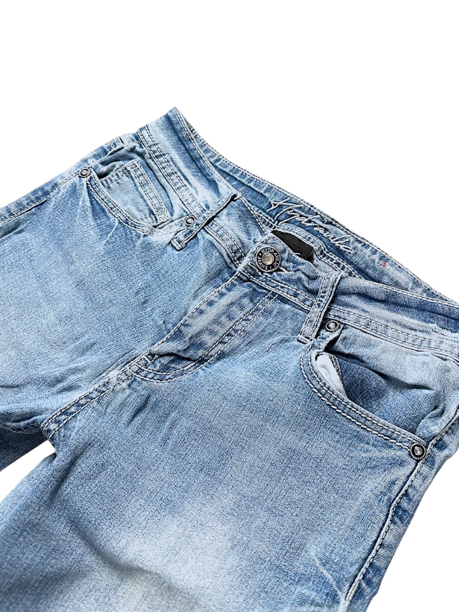 Vintage Hydraulic Embroidery Y2K Low Waist Bootcut Damenjeans (S)