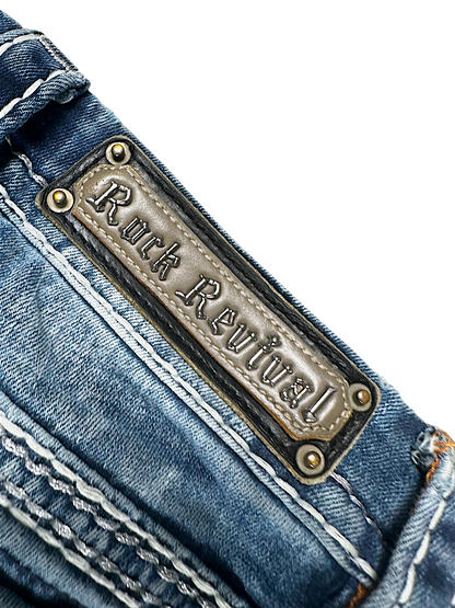 Vintage Rock Revival Y2K Low Waist Bootcut / Flared Damenjeans (S)