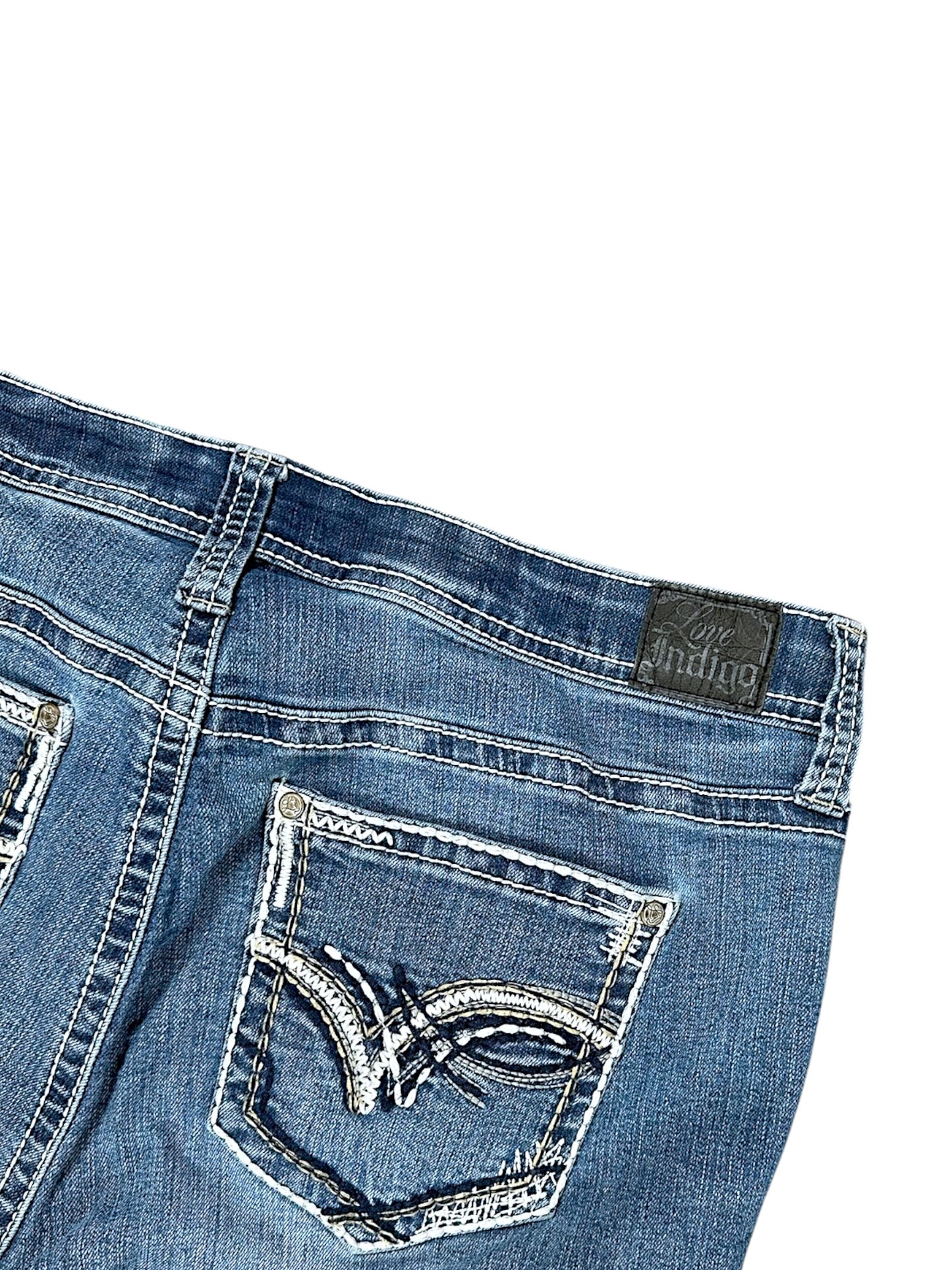 Vintage Embroidery Y2K Mid Waist Bootcut / Flared Damenjeans (S)