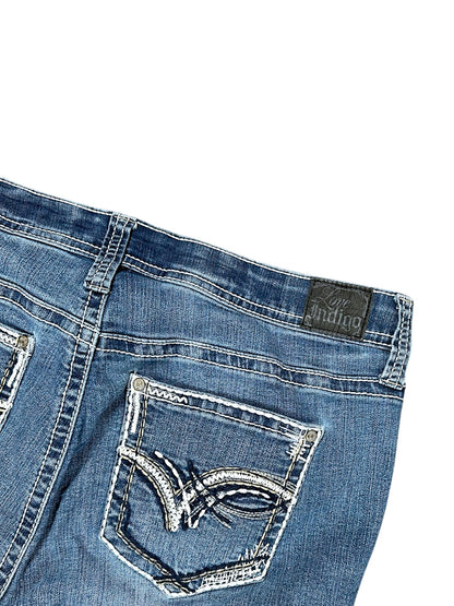 Vintage Embroidery Y2K Mid Waist Bootcut / Flared Damenjeans (S)