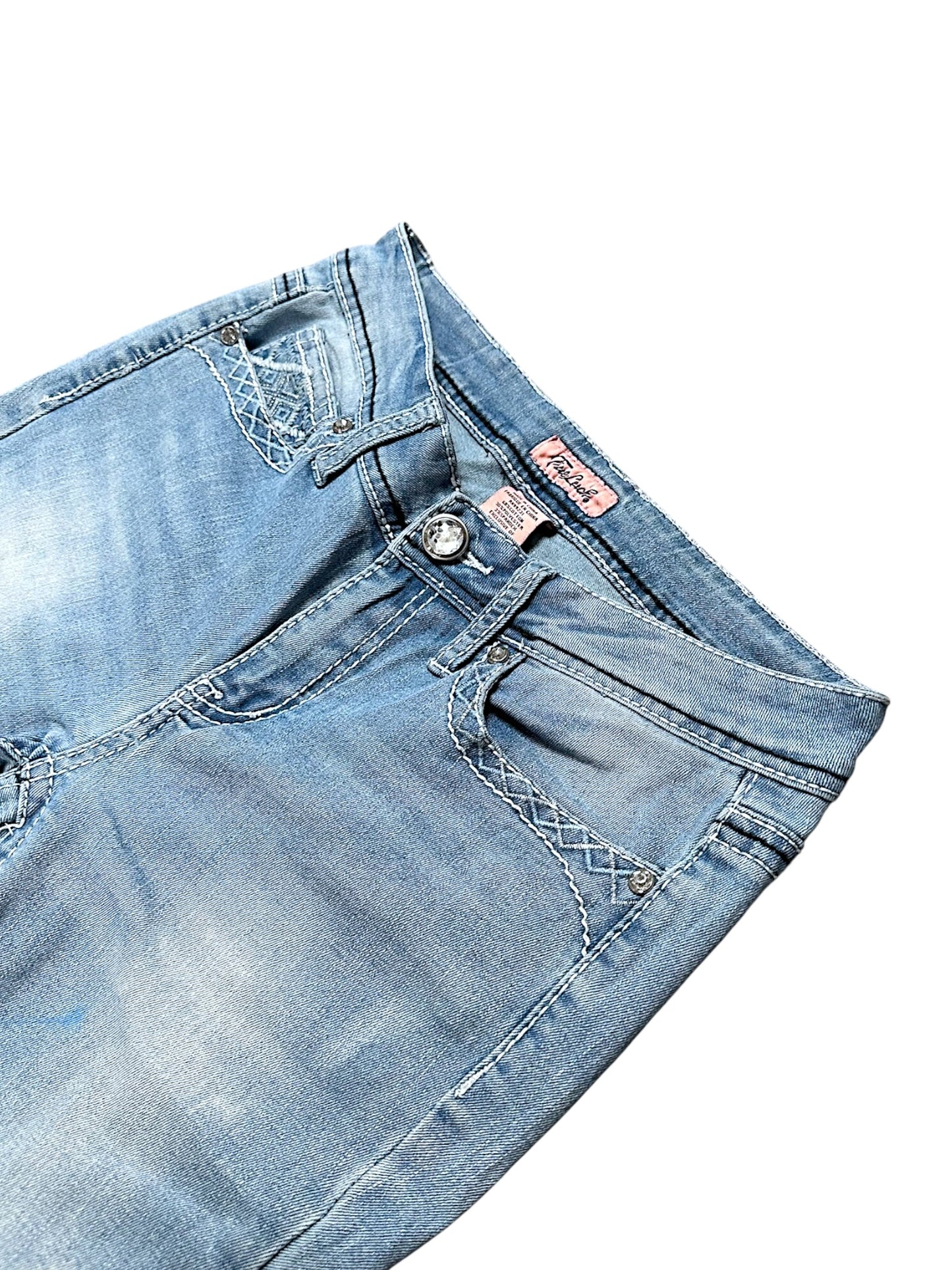 Vintage Embroidery Y2K Low Waist Flared Damenjeans (M)