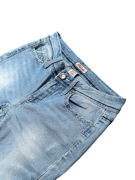 Vintage Embroidery Y2K Low Waist Flared Damenjeans (M)