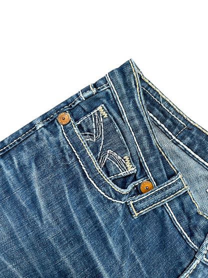 Vintage Embroidery Y2K Flared Jeans (S)