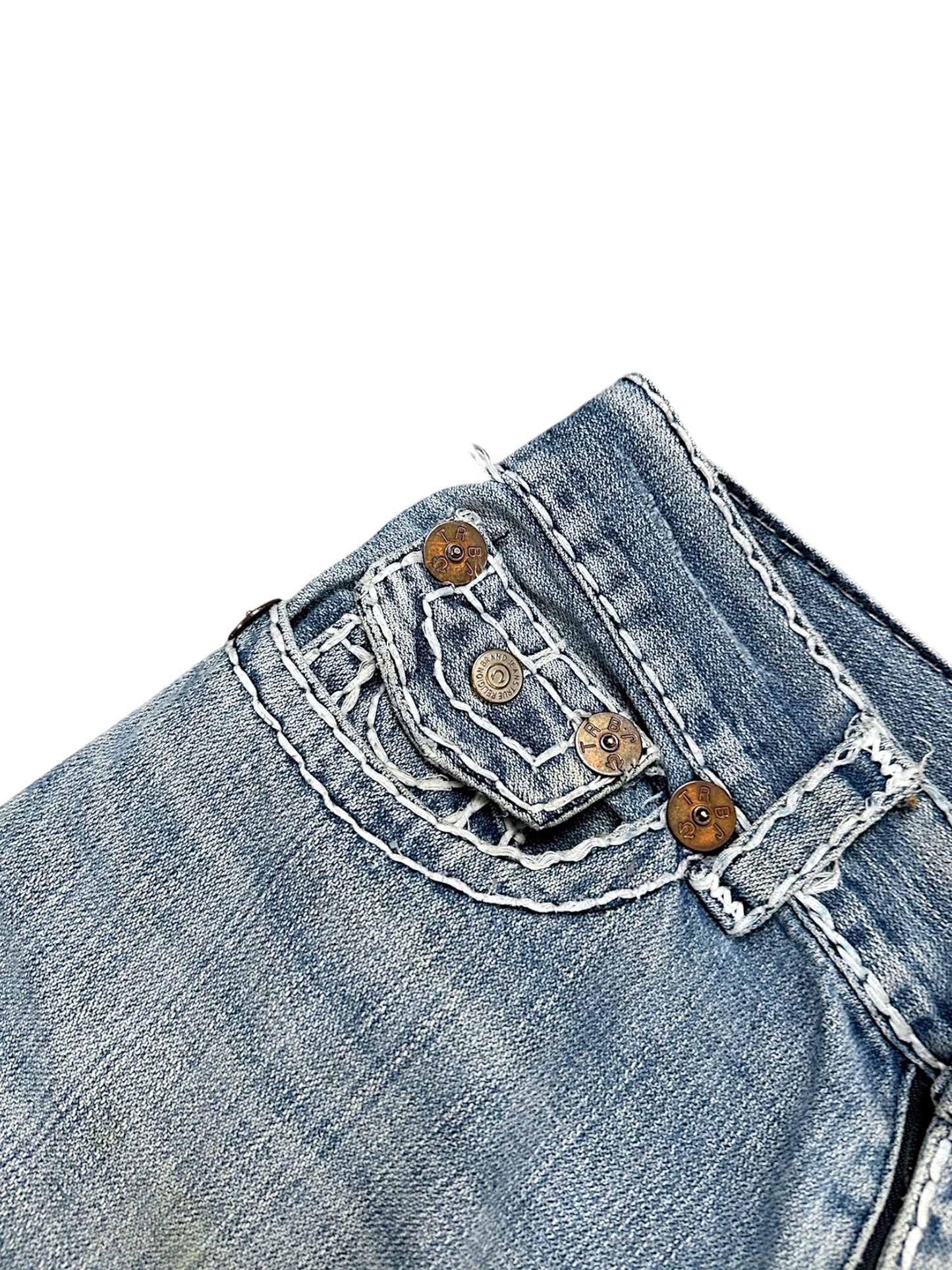Vintage True Religion Y2K Low Waist Bootcut Damenjeans (S)