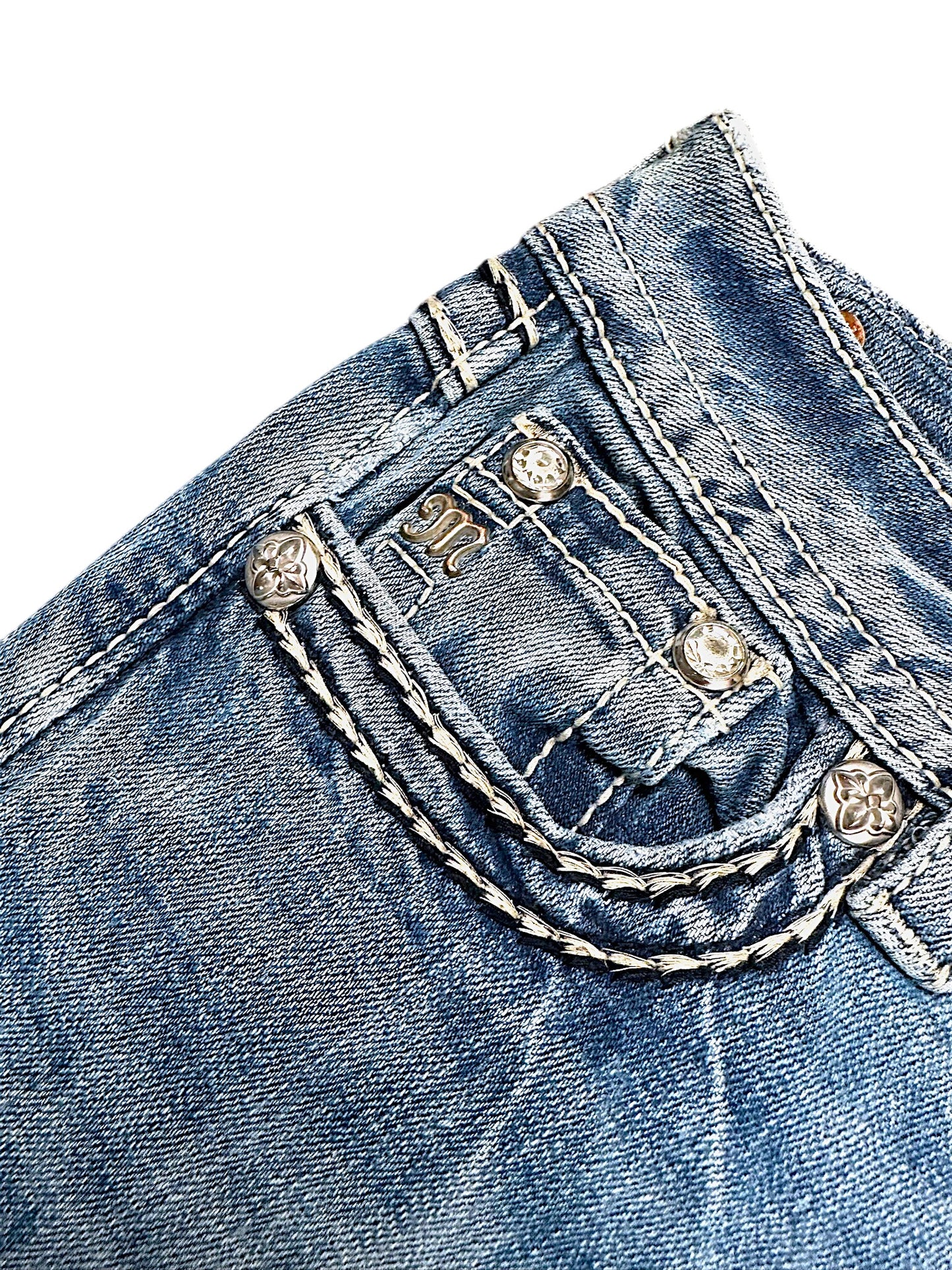 Vintage Miss Me Y2K Low Waist Bootcut Damenjeans (S)