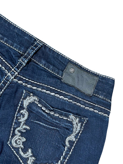 Vintage Silver Y2K Low Waist Bootcut / Flared Damenjeans (L)