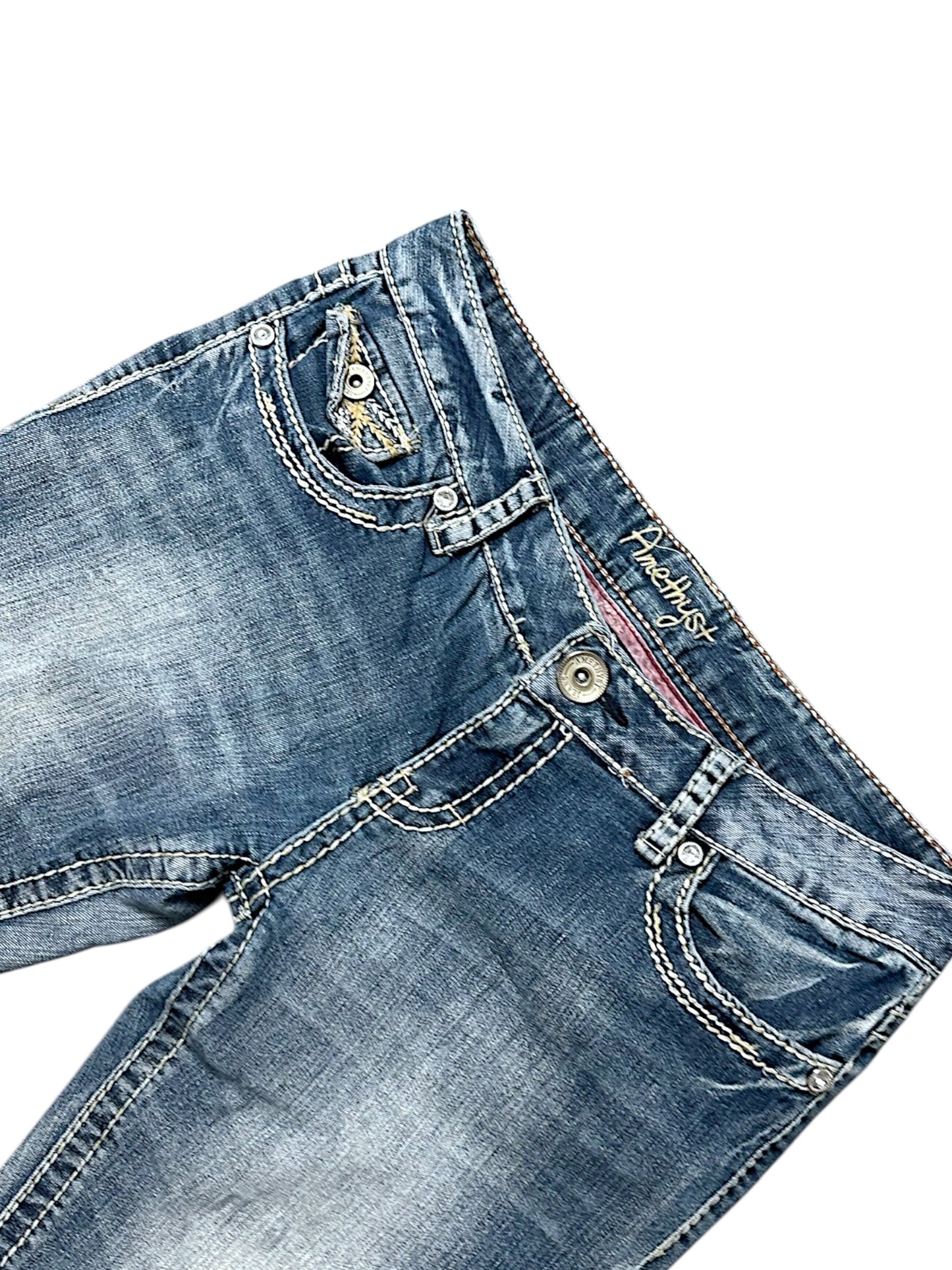 Vintage Amethyst Y2K Low Waist Bootcut / Flared Damenjeans (M)