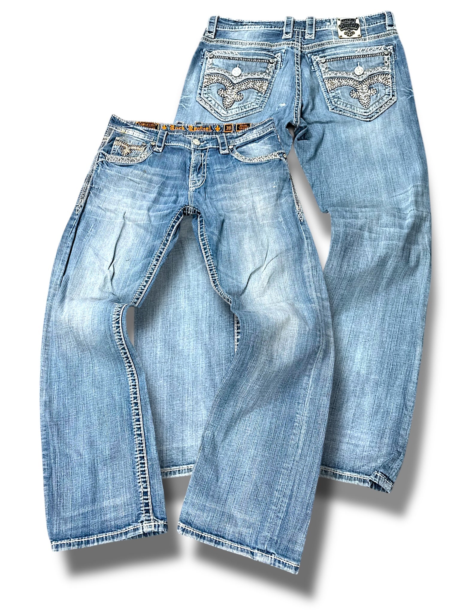 Vintage Rock Revival Y2K Baggy Jeans (L)